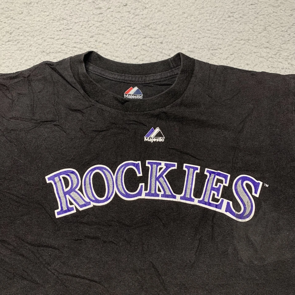Camisa masculina Colorado Rockies MLB Majestic preta Troy Tulowitzki GG - Imagem 2 de 4