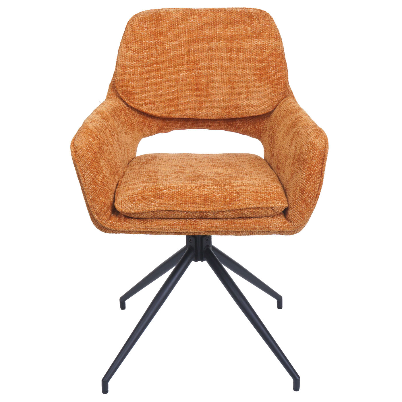 2er-Set Esszimmerstuhl HWC-N74, Stuhl drehbar Auto-Return Stoff Chenille 490g/m² Ansicht 19