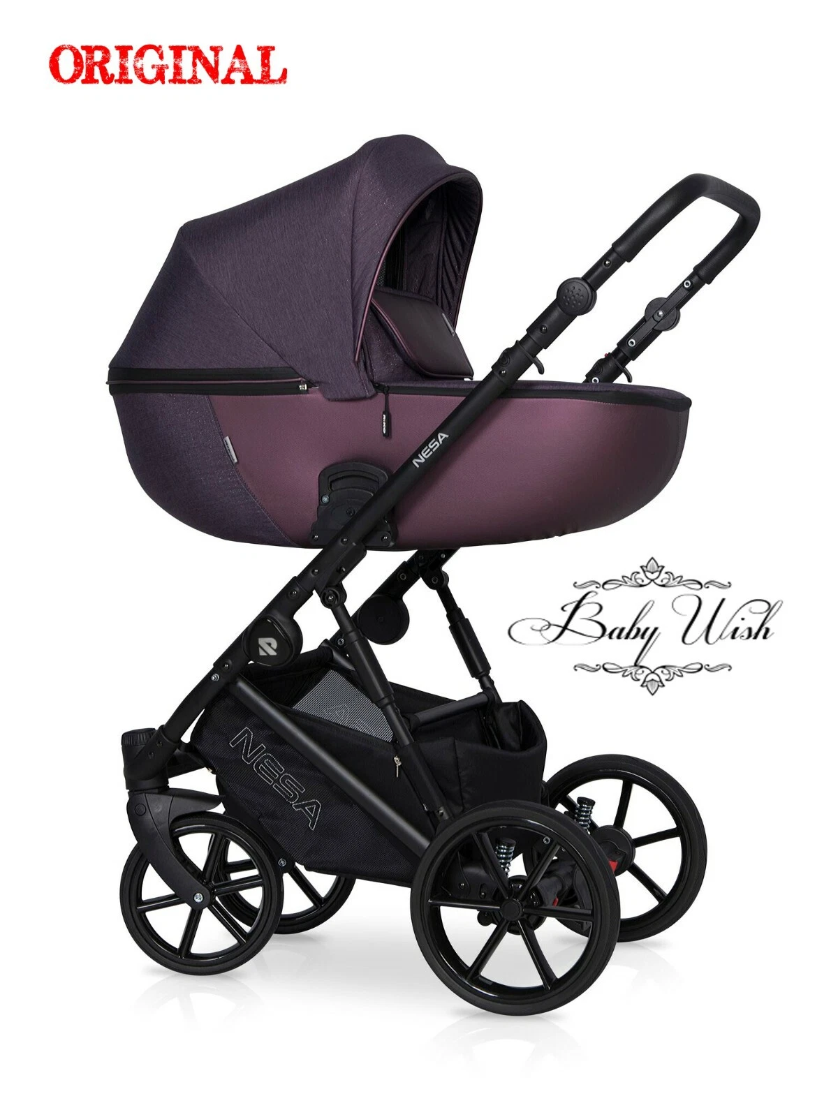 RIKO NESA BABY PRAM STROLLER 2in1 CARRYCOT+ PUSHCHAIR