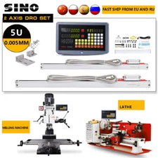 SINO SDS2MS Set Digital Readou +2PCS Linear Scale 5U for Lathe Mill CNC Machine