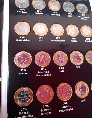 Brazil Coin Full Album -1998 to 2025 -All 1 Real Commemorative