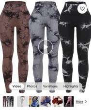 Ladies High Waist Yoga Pants Size Large Blue