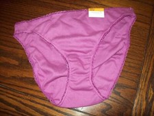 NWT CHARTER CLUB 100 COTTON BIKINI PANTIES BERRY 100111365 M