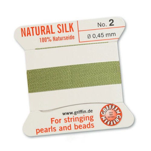 Griffin 100% Natural Silk Beading Thread for Stringing Pearls Beads 2m & Needle - Picture 133 of 134