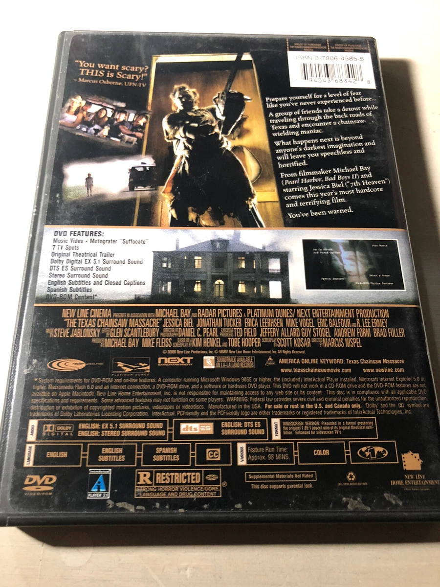 The Texas Chainsaw Massacre (2003) DVD Horror Jessica Biel R. Lee Ermey The Texas Chainsaw Massacre (2003) DVD Horror Jessica Biel R. Lee Ermey