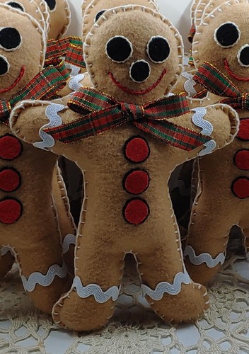 Gingerbread Man Christmas Handmade Plush Holiday Decor