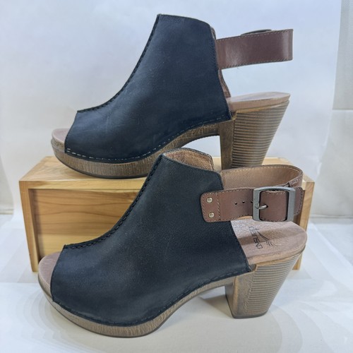 Dansko Reggie sandalo slingback nero fresato nabuk donna taglia 41 EURO 10 US - Foto 3 di 7