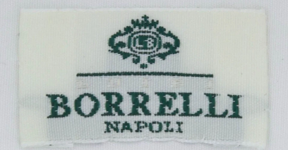 Camisa Luigi Borrelli blanca de algodón liso - delgada - (RJ) Foto 4 de 4