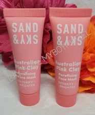 Lot of 2 SAND & SKY Australian Pink Clay Porefining Face Mask 13 g Travel Sz x2