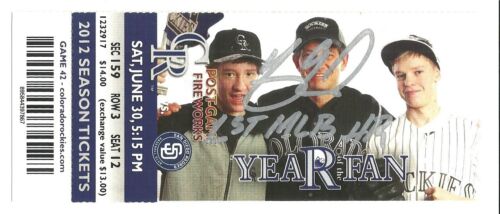 Boleto autografiado de 1a MLB HR de los Medias Blancas de Chicago 6/30/12 con inscripción - Imagen 1 de 1