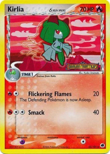 Kirlia Reverse Holo #33 Pokemon Dragon Frontiers Near Mint 2006