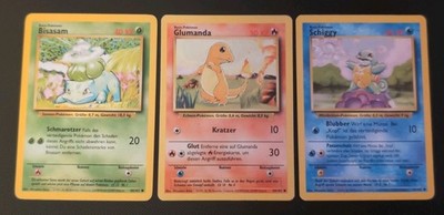 Pokemon Base Starter Set Bisasam,Shiggy&Glumanda Guter Zustan Deutsch!