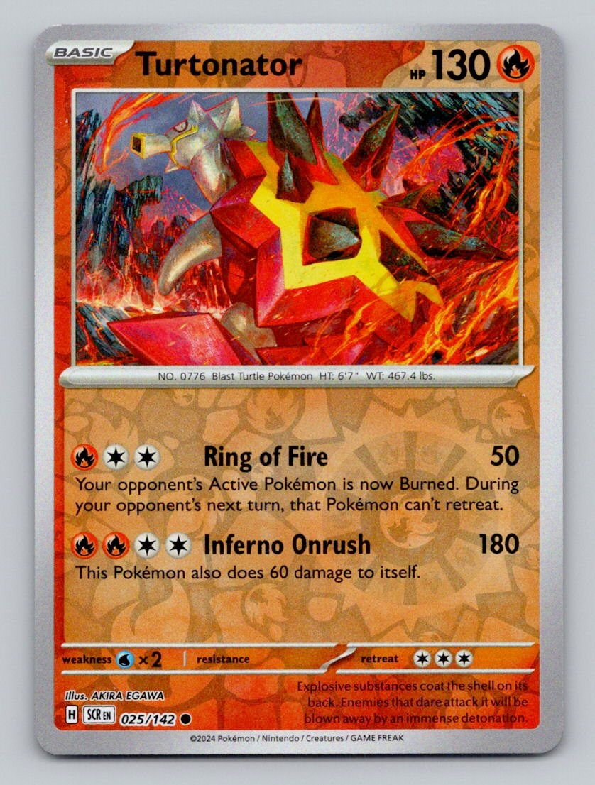 Reverse Holo Turtonator 25/142 Common Stellar Crown Pokemon