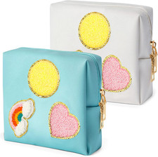 2-Pack Period Bag, PU Leather Sanitary Napkin Storage Bag for Feminine Liners, T