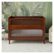 HALO 3-in-1 Convertible Wood Baby Crib with Mesh Walls