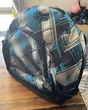 Rare! Vintage Fox Racing Y2K Blue Plaid Backp...