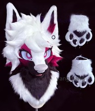 Fursuit Long Fur Husky Fox Mascot Head Party Halloween Fur Cosplay-Promotion