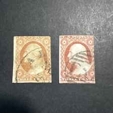 US Scott#10A and 11A 3c Washington Used