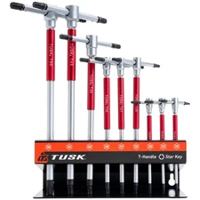 Tusk 215-930-0001 Spinning T-Handle Torx Wrench Set Red