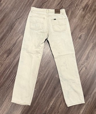 Vtg Y2K Lee Men s Regular Fit Straight Leg Beige Jeans Sz 33x32 Made in Mexico