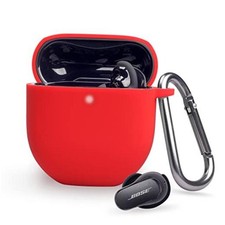 Silicone Cover for Bose QuietComfort Earbuds II 2022, Soft Shockproof Red