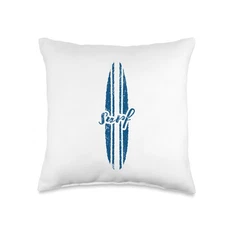 Surfboard Surfer Waves Riding Throw Pillow