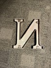 *Rare* 12" Vintage Graphic Sign Bronze Plastic Letter    " N " — photo 2