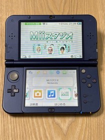 New Nintendo 3DS LL Metallic Blue Console Stylus Clean Screen Japan