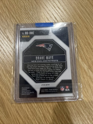 2024 Panini Prizm Drake Maye Rookie Gear Patch Neon Green Pulsar RC #RG-DME - Picture 2 of 2