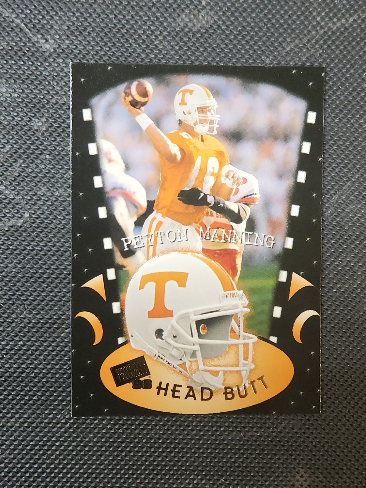 Peyton Manning #HB1 Football Cards 1998 Press Pass Head Butt trading card — raw and PSA graded price guide