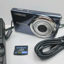 Digital Camera 4x Wide Zoom Olympus FE-4010 12MP Blue With Chargers  Sim Card