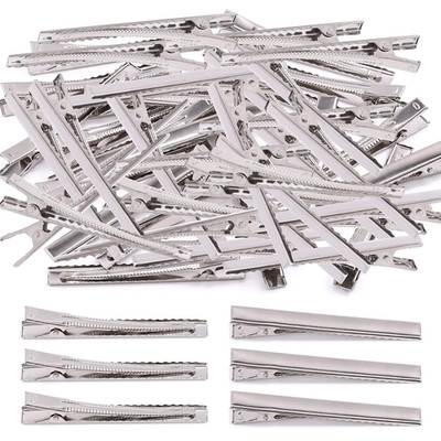 200 Stück 2,95 Zoll / 7,5 cm Krokodil-Haarspangen Bulk Silber einzelne Zinken Ha