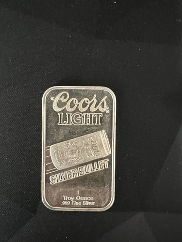 1 oz .999 Silver Bar - Coors Light Silver Bullet sunshine mining Rare 1980