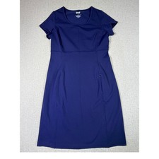 Duluth Trading Co Women Small Blue Short Sleeve Knee Length Dress Casual Travel