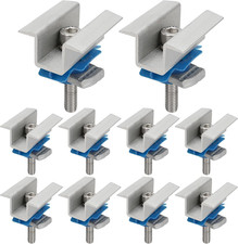 Solar Panel Mounting Bracket Clamps Adjustable Aluminum Roof Mount Kit 10 Pcs