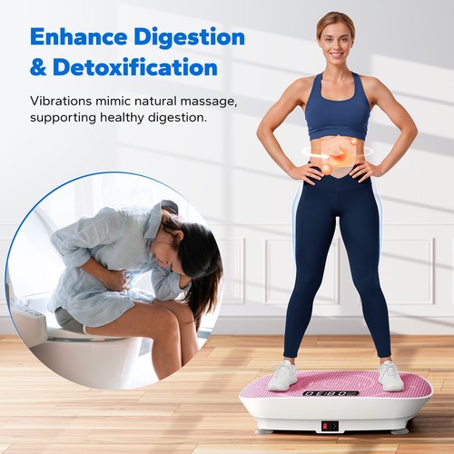 MERACH Vibration Plate Whole Body Workout Fitness Platform Exercise Machine Pink - Picture 9 of 11