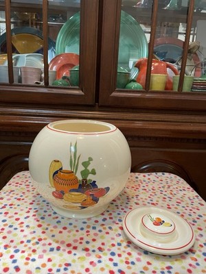 Kitchen Kraft Oven Serve Mexicana Covered Jar  With Lid Large Vintage Gorgeous
