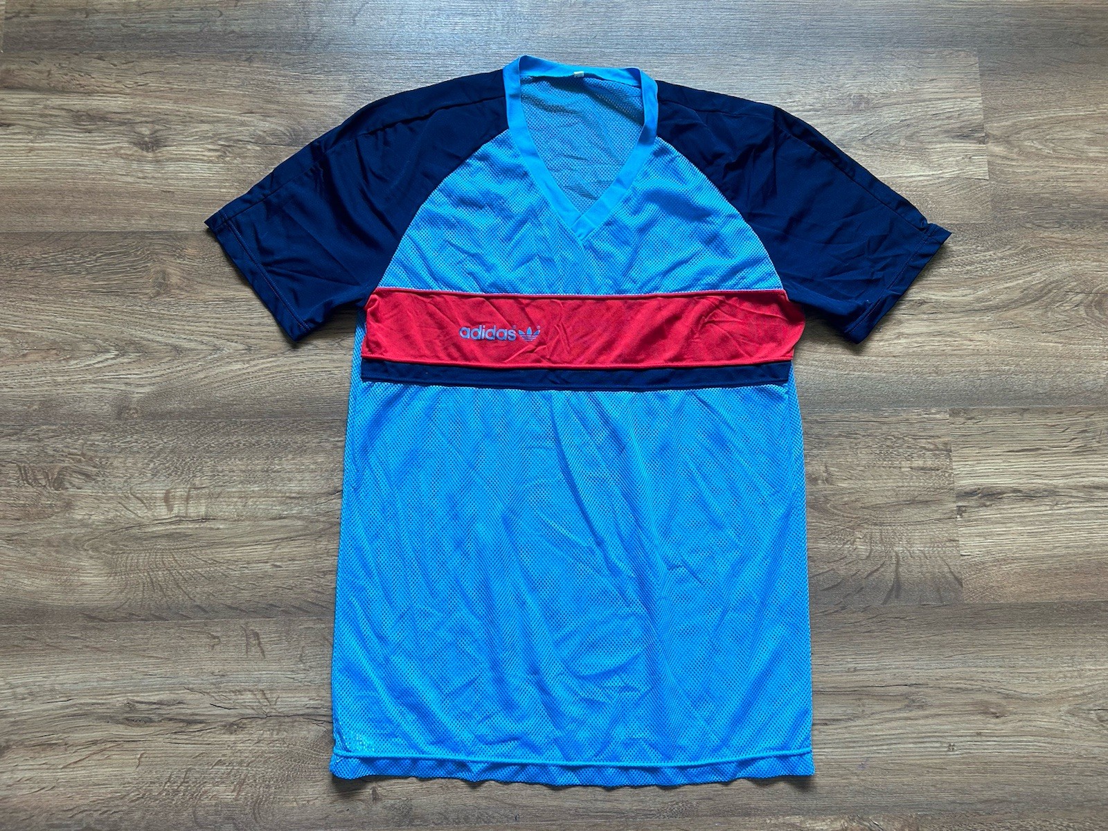 VINTAGE ADIDAS FOOTBALL SOCCER SHIRT JERSEY MADE IN WEST GERMANY