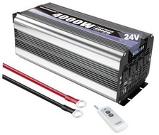 4000 Watt Power Inverter, Car Inverter 24V DC to 110V/120V AC 4000W-24V Gray