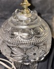 Vintage Cut Glass Table Lamp Floral Crystal Style Cottagecore 12 Inch — photo 2