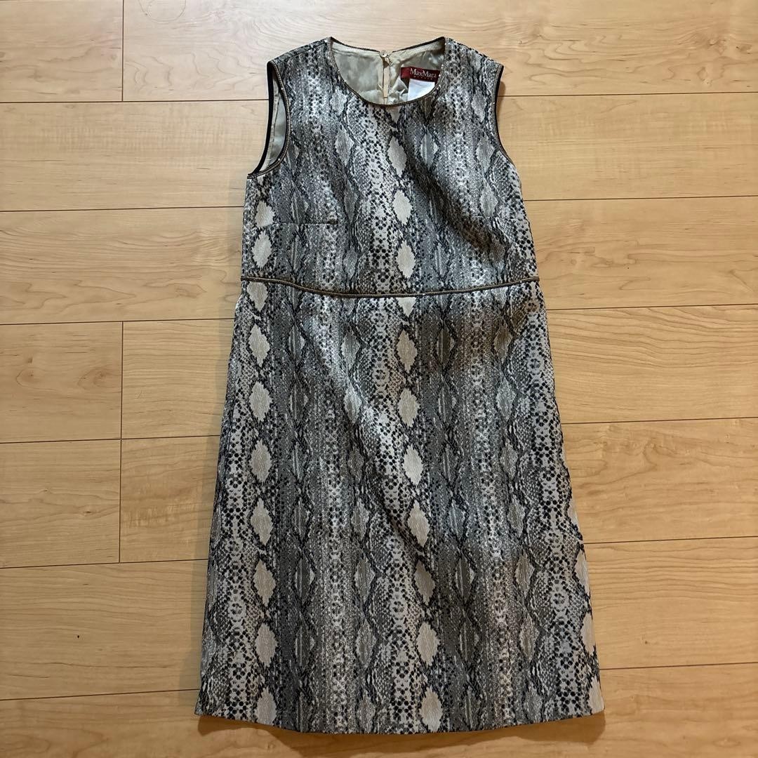 Max Mara Dress Python Pattern Snake Print Dress S… - image 1
