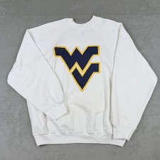 Vintage Tultex West Virginia University WVU Sweatshirt White XL Made in USA 90s