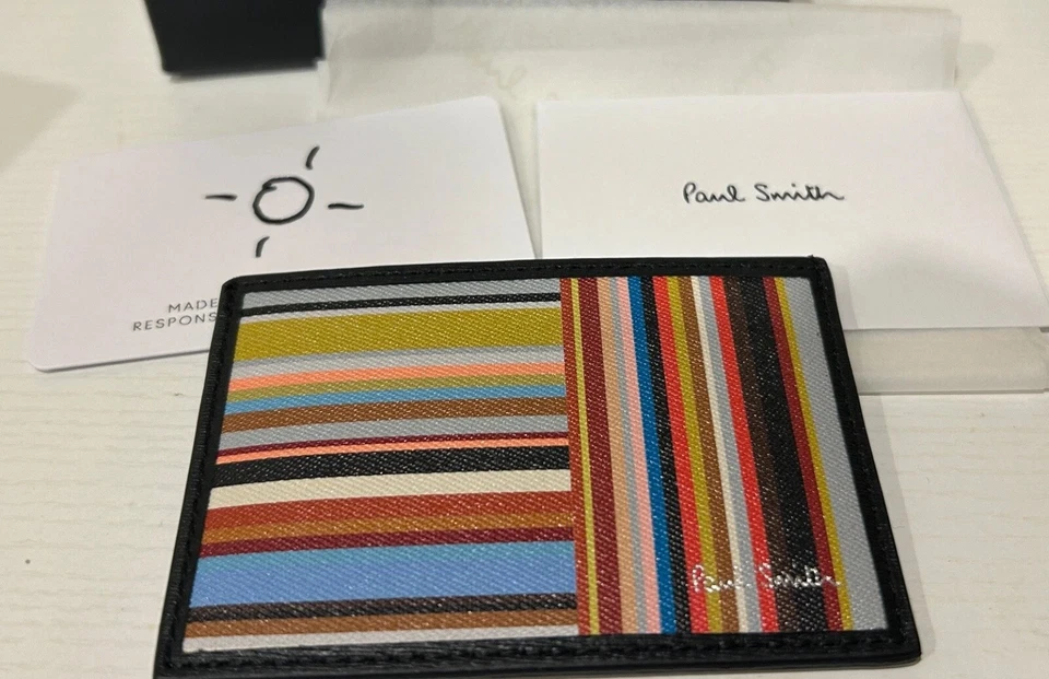PAUL SMITH Mens Mainline Signature Stripe Credit Card Wallet- NEW - Image 2 of 3
