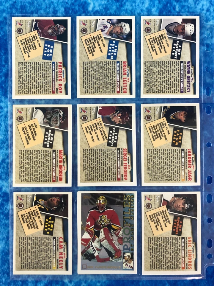 1995-96 Topps NHL ProFiles by Mark Messier PF1-PF10 cards Chase Set - Image 2 of 2