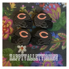 4 Pce CHICAGO Football Team Silicone Focal Beads DIY Jewelry Beadable Pens