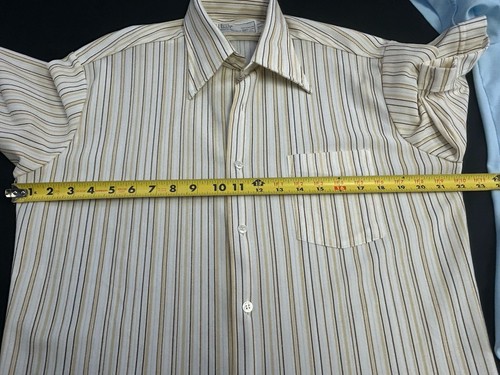 2 Vintage 70s Sears Knit Dagger Collar Short Sleeve Mens Shirts Sz M/L - Picture 4 of 10