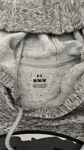 Under Armour Men's Size Medium Gray Heather Rival Terry Big Logo Hoodie NWT! - Picture 7 of 13