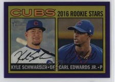 2016 Heritage Hot Box Chrome Purple Refractor Carl Edwards Jr Kyle Schwarber 2tj