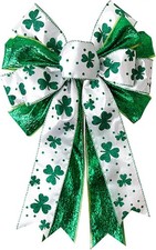 St. Patrick's Day Wreath Bow Patrick 's Decorations Shamrock Green