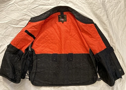 Vanson Leathers Streamliner Black Motorcycle Vest Quilted Lining Men 42 USA Made image 2